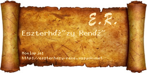 Eszterházy René névjegykártya